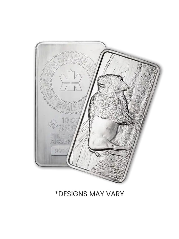 10 oz Silver Bar - Random Design - Lot of 2 - Walmart