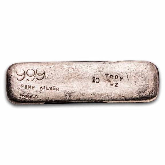 10 oz Silver Bar - Vintage PG&G (Prospectors Gold & Gems)