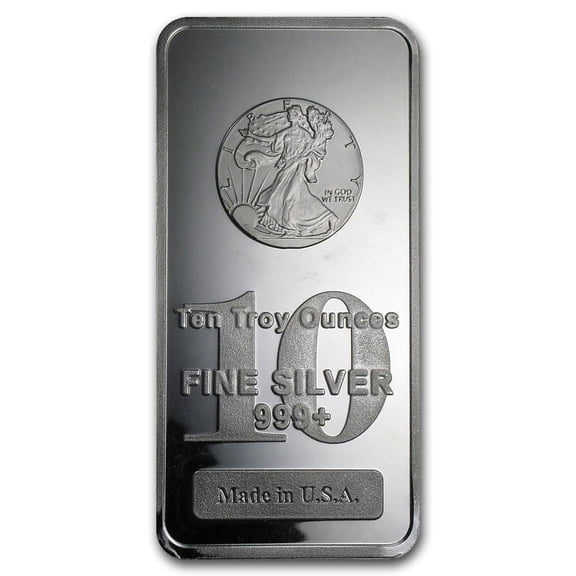 10 oz Silver Bar - Walking Liberty (Generic Form)