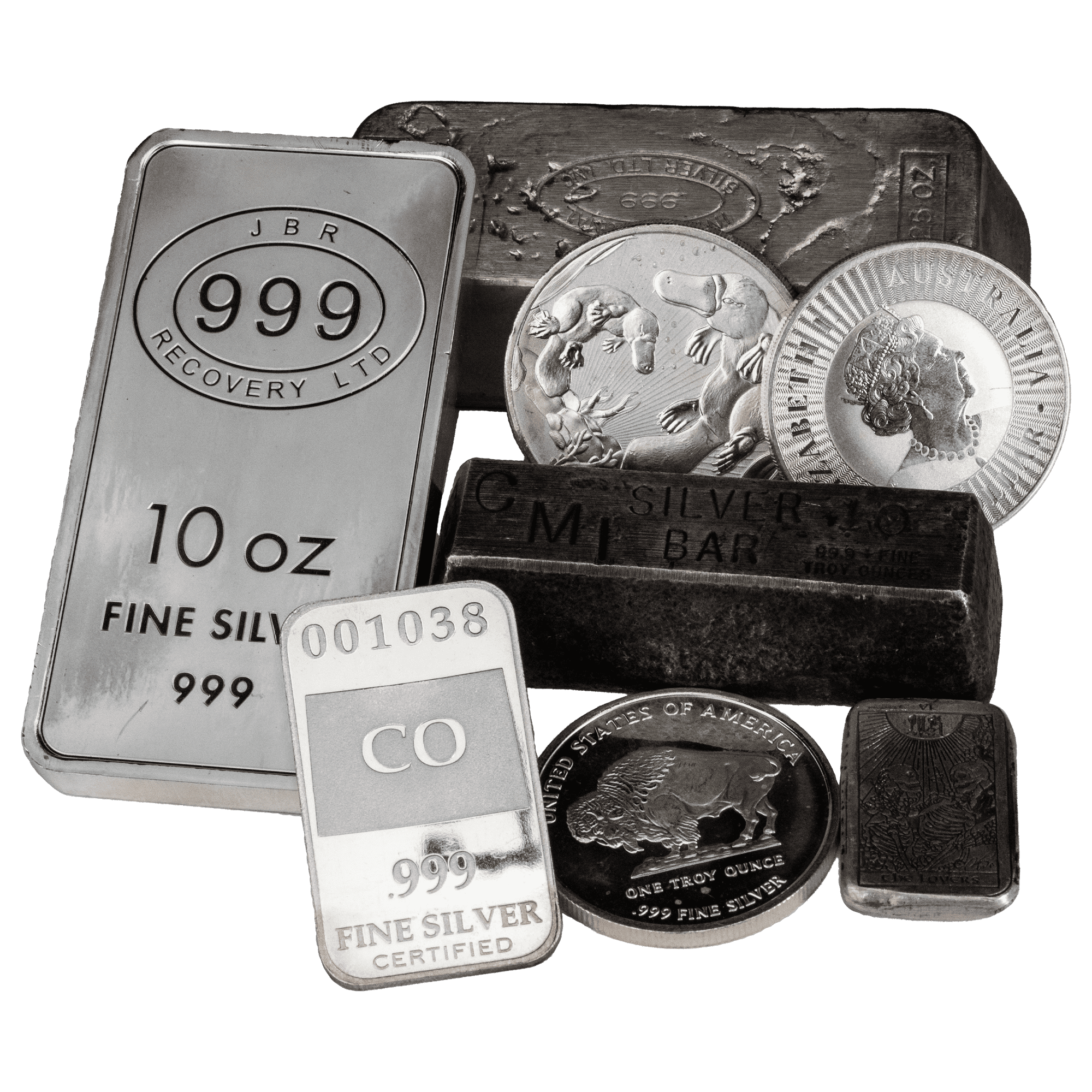 VARIOUS BRANDS 10 oz Silver ( Varied Condition, Any Mint, Varied Forms)