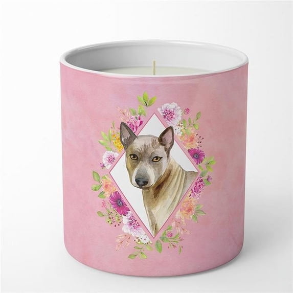 10 oz Thai Ridgeback Pink Flowers Decorative Soy Candle