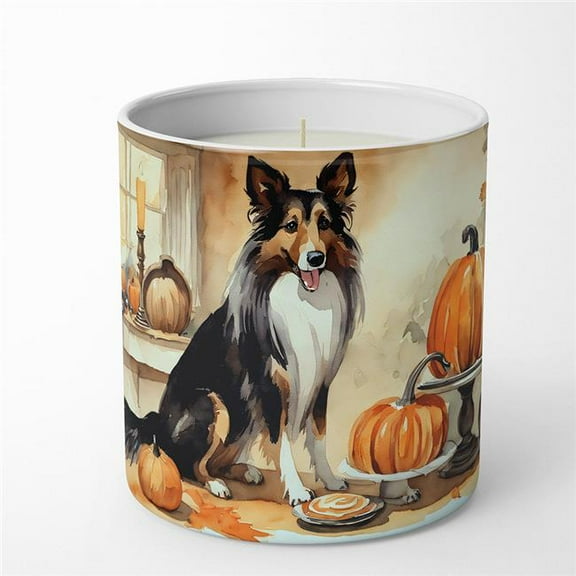 10 oz Unisex Collie Fall Kitchen Pumpkins Decorative Soy Candle