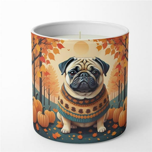 10 oz Unisex Fawn Pug Fall Decorative Soy Candle