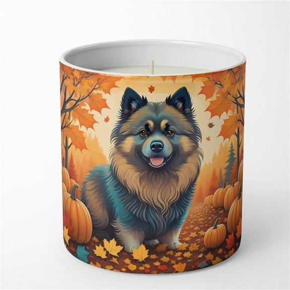10 oz Unisex Keeshond Fall Decorative Soy Candle