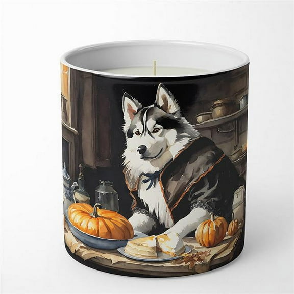 10 oz Unisex Siberian Husky Fall Kitchen Pumpkins Decorative Soy Candle