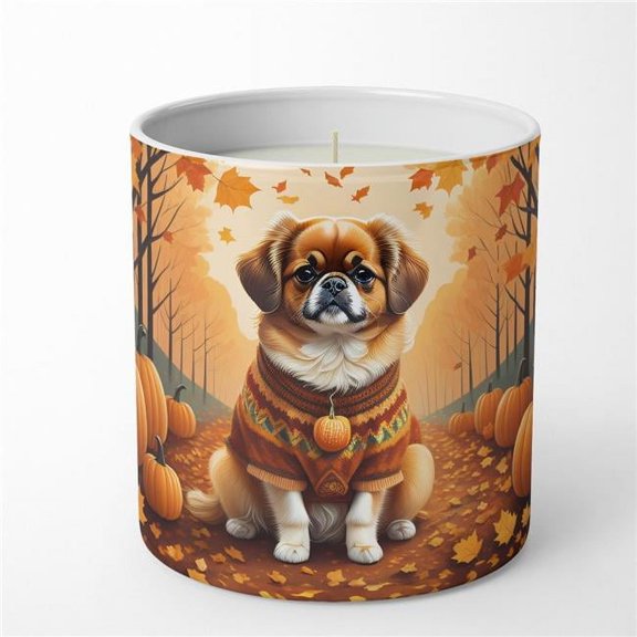 10 oz Unisex Tibetan Spaniel Fall Decorative Soy Candle