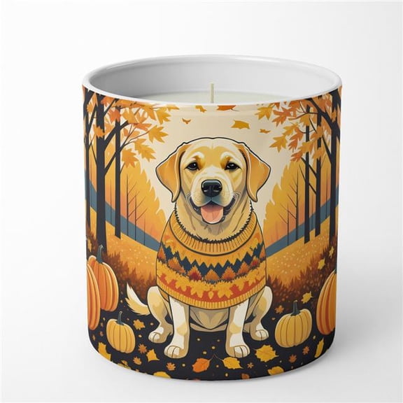 10 oz Unisex Yellow Labrador Retriever Fall Decorative Soy Candle