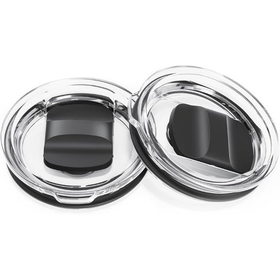 10 oz Wine Tumbler Lid, Replacement Lids Compatible for YETI 6 Espresso Mugs, 8 Stackable Cup and Tumbler, 2 Pack Travel Spill Proof Covers with Magnetic Slider Switch, BPA Free