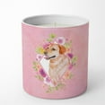 thumbnail image 1 of 10 oz Yellow Labrador Retriever Pink Flowers Decorative Soy Candle, 1 of 1