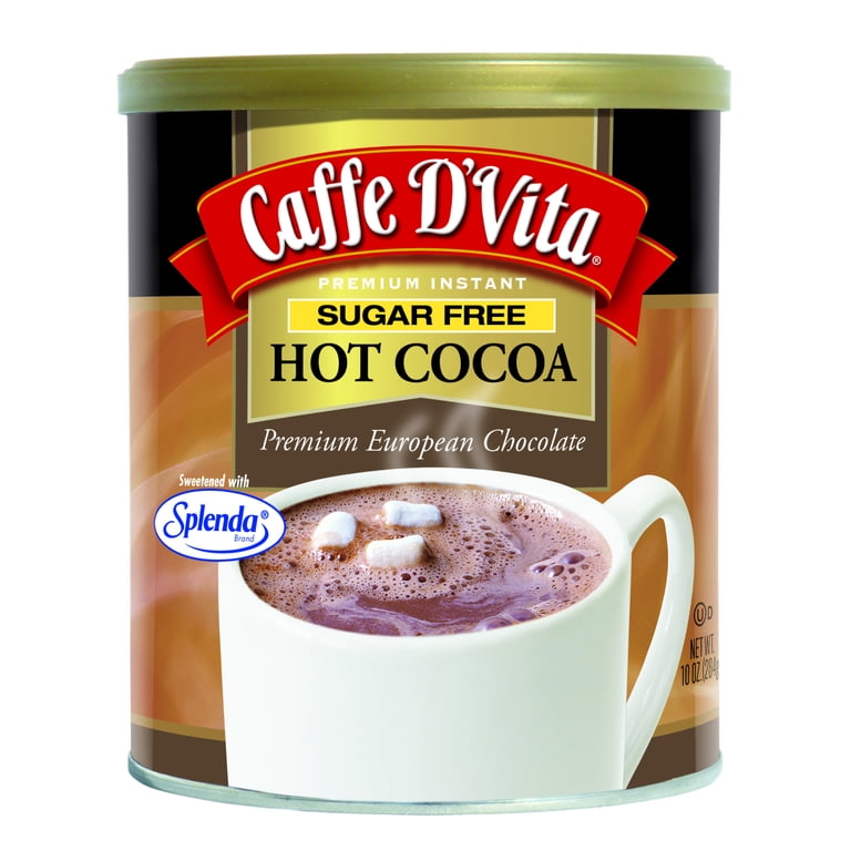 Caffe D'Vita Sugar Free Hot Cocoa Mix, Instant Chocolate, Dairy