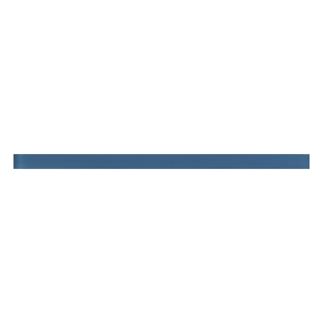 Cerulean Blue Matte Glass Pencil Liner Tile Trim, 12-inch