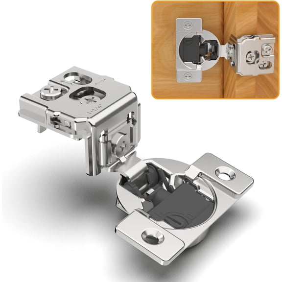 10 pack 1-1/4 inch 4 overlay soft close concealed hinges, for face frame doors, control closing speed, smooth slow self-close hinges, matte nickel, 105 degree opening angle stainless steel cabinet hi