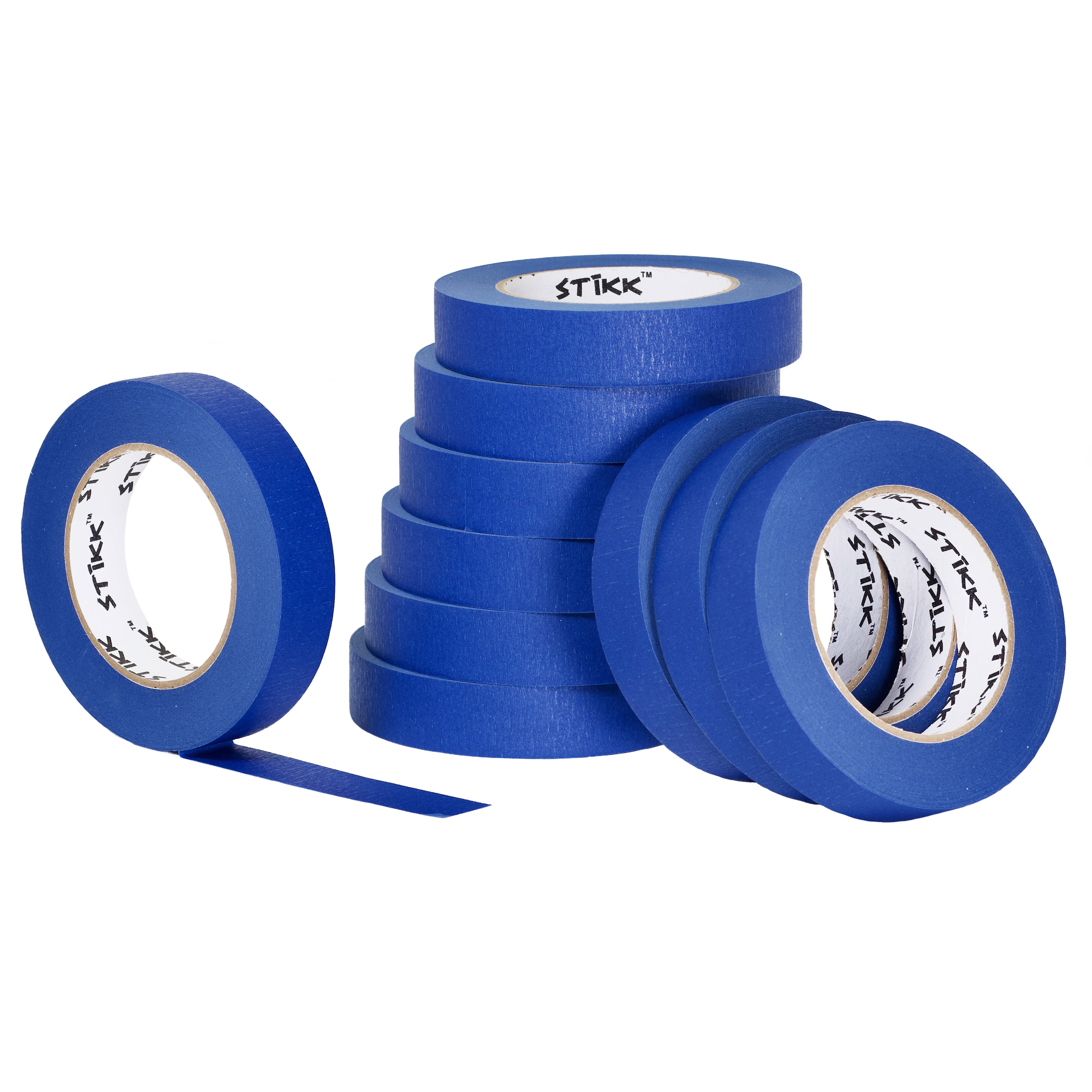 10 pack 1" inch x 60 yard (24mm x 55m) STIKK Blue Painters Masking Tape