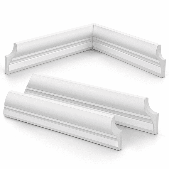 10-pack 39.37-inch White Polystyrene Crown Molding Trim with LED Light Channels