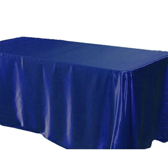10 pack 60x120" Rectangle Satin Tablecloth Wedding SEAMLESS Catering Table Cover", (Color: Navy Blue)