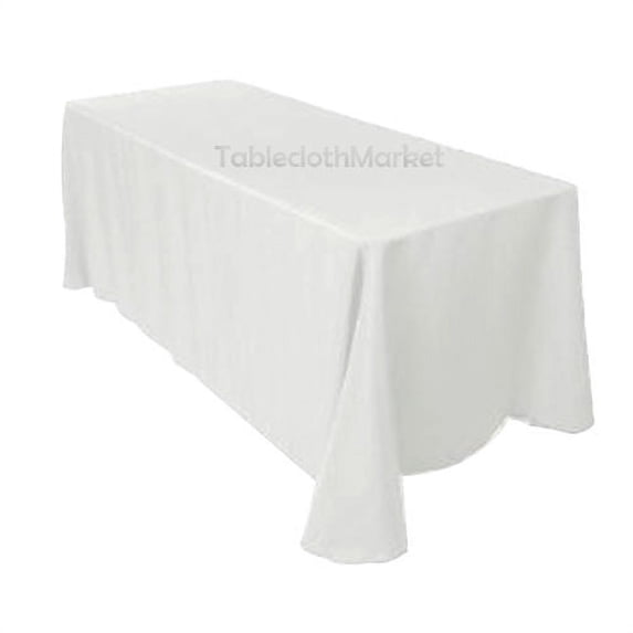 10 pack 90"×132" Tablecloths 100% Polyester 25 COLORS Wholesale Wedding Catering", (Color: White)