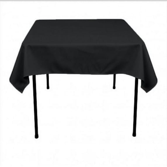 10 pack 90"x 90" Square Overlay Tablecloth 100% polyester Wholesale Wedding", (Color: Black)