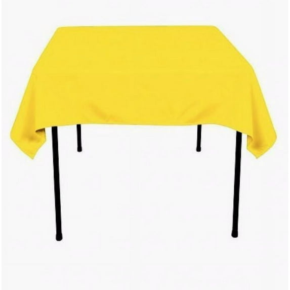 10 pack 90"x 90" Square Overlay Tablecloth 100% polyester Wholesale Wedding", (Color: Yellow)