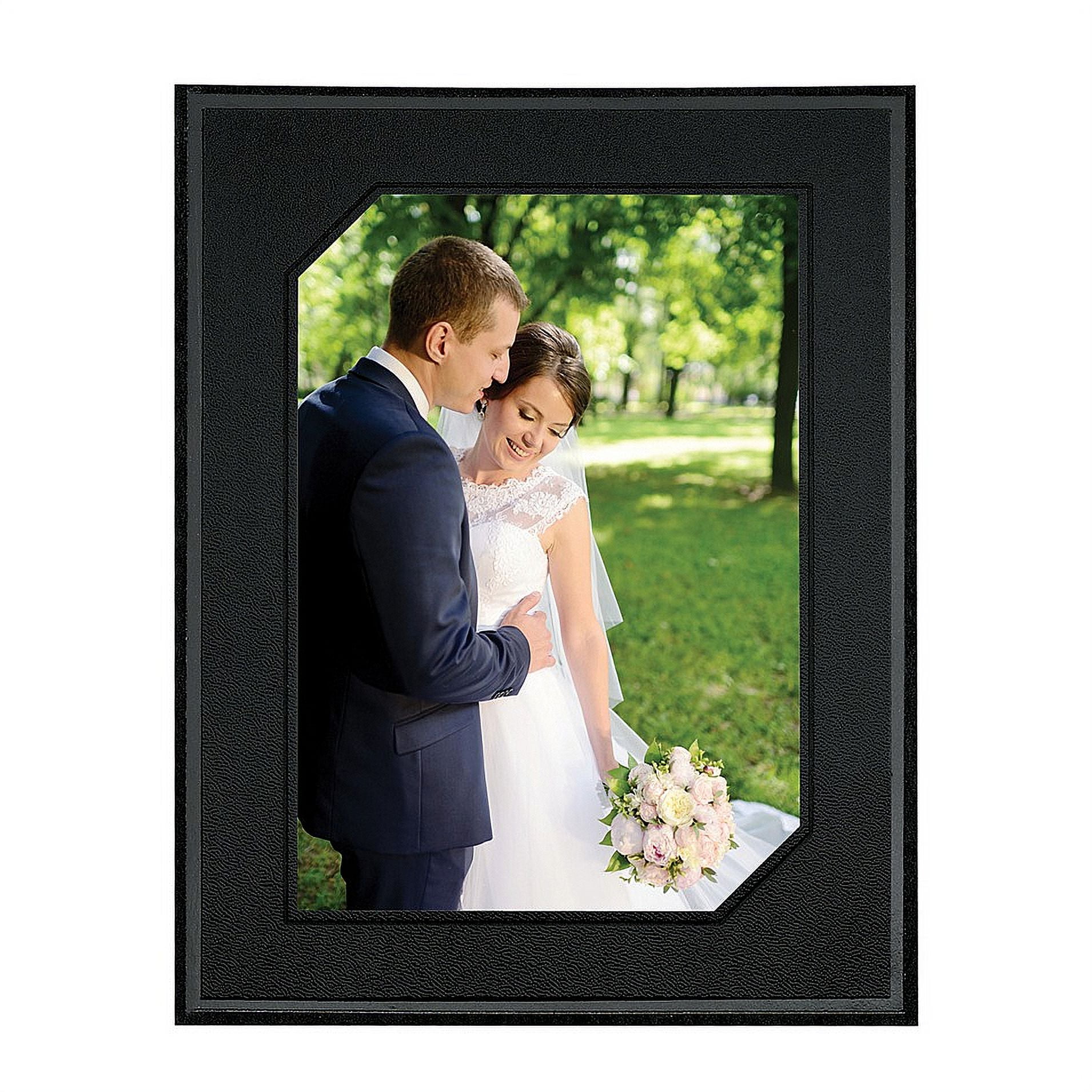 Black Cardstock Paper Double Photo<br>Folder Frame W/gold Foil