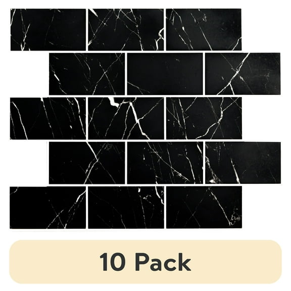 (10 pack) Aldhurst Marbled Onyx Adhesive Backed 9.84 in. x 10.37 in. PVC Mosaic Tile