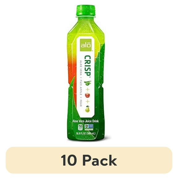 (10 pack) ALO CRISP ALOE VERA JUICE DRINK, 16.9 OZ.