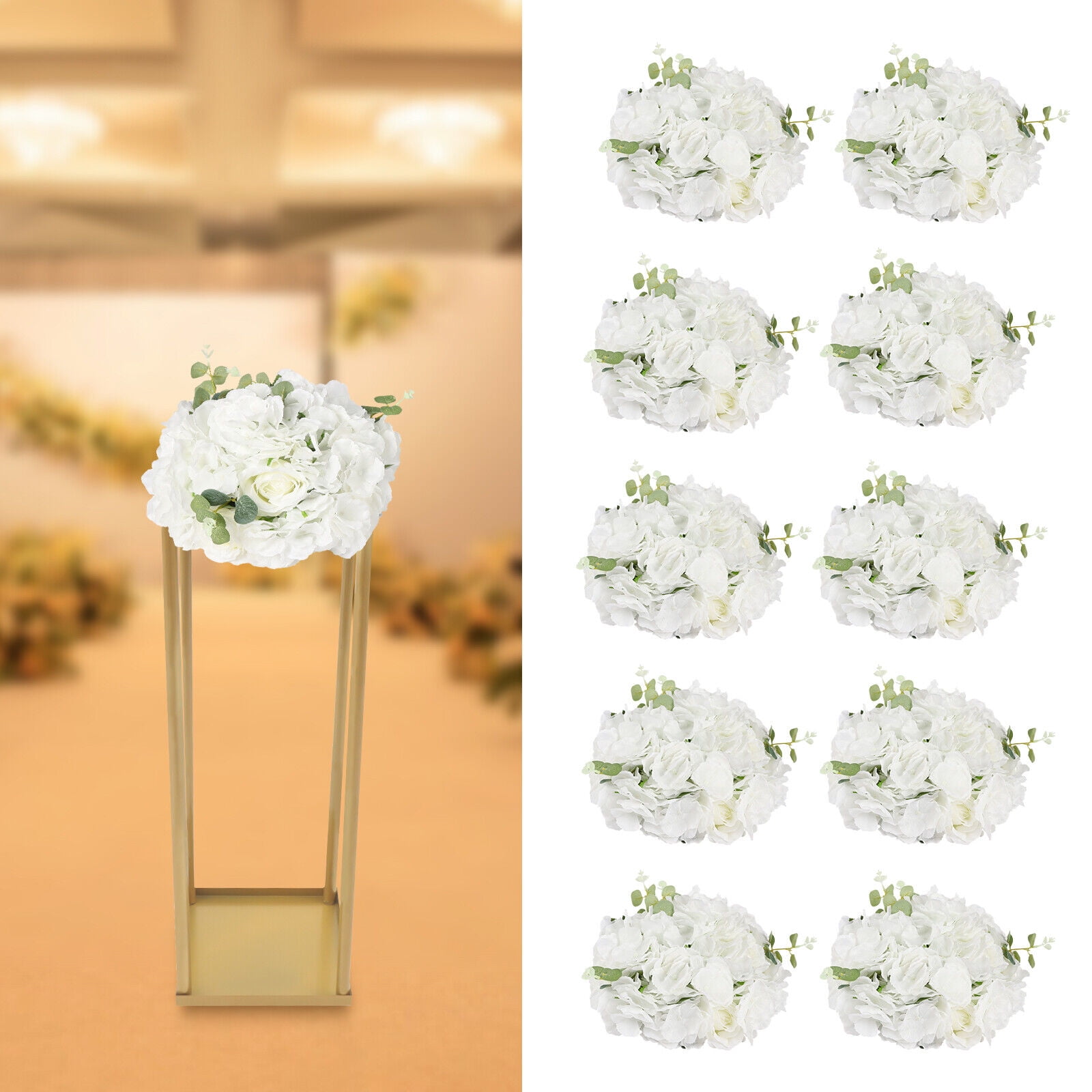 10-pack Artificial Flowers Arrangements Artificial Flower Bouquets Wedding Flower Balls for Centerpieces Decor
