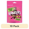 thumbnail image 1 of (10 pack) BONKERS Bites Catnip & Chick 'N' Cheddar Flavor Crunchy & Soft Treats for Cats, 3oz Bag, 1 of 18