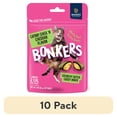 thumbnail image 1 of (10 pack) BONKERS Bites Catnip & Chick 'N' Cheddar Flavor Crunchy & Soft Treats for Cats, 3oz Bag, 1 of 17
