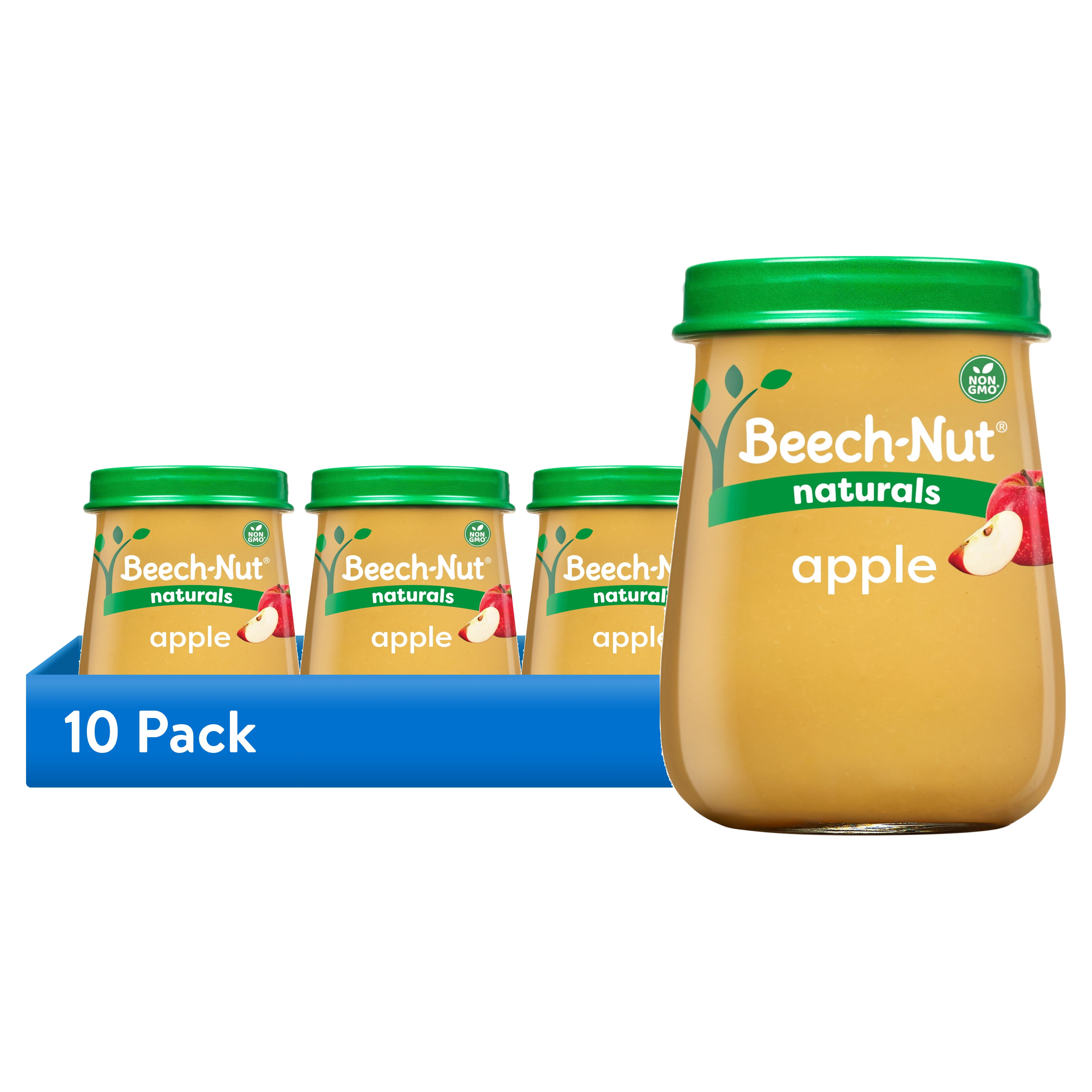 (10 pack) Beech-Nut Naturals Stage 1 Baby Food, Apple, 4 oz Jar