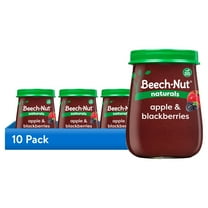 (10 pack) Beech-Nut Naturals Stage 2 Baby Food, Apple & Blackberries, 4 oz Jar
