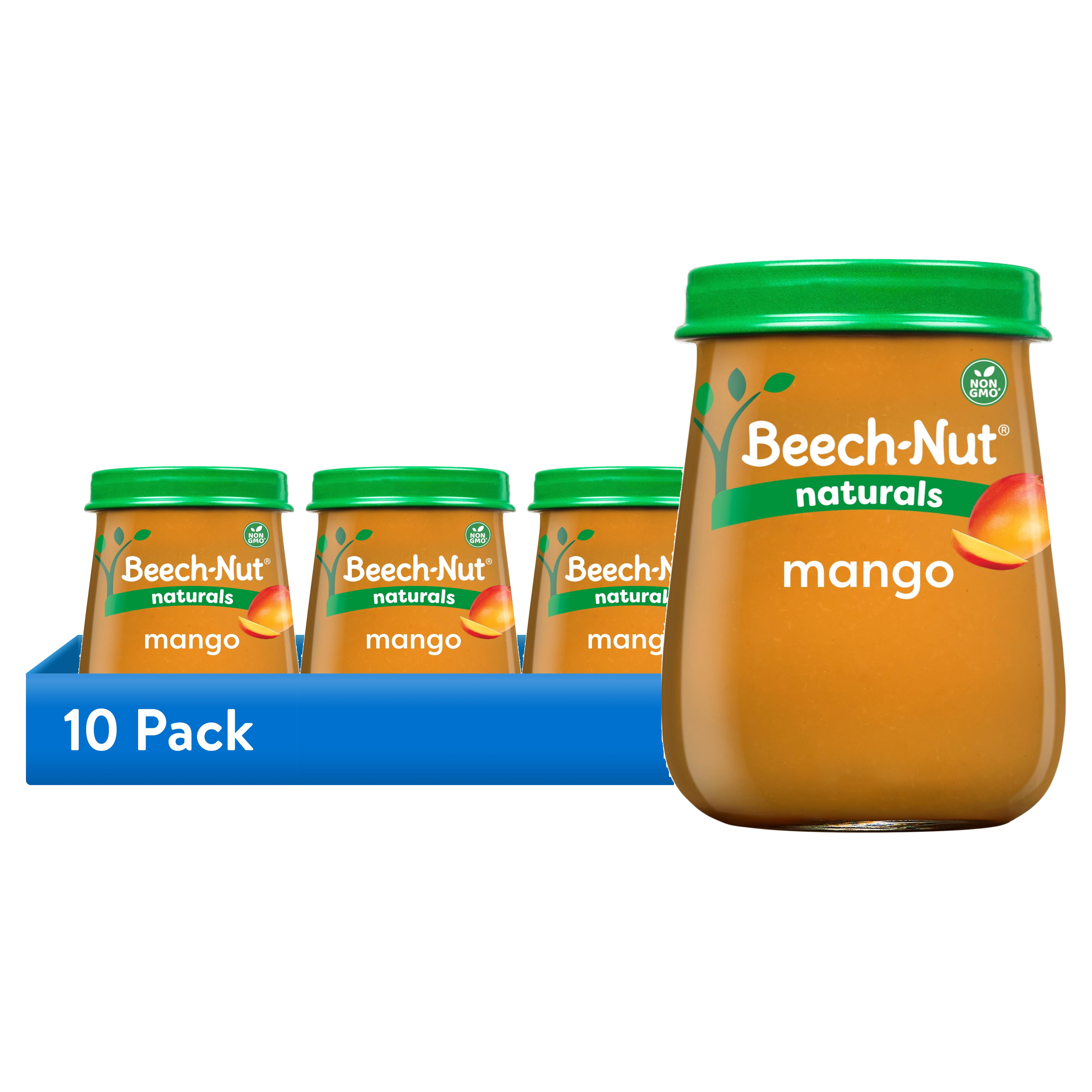 (10 pack) Beech-Nut Naturals Stage 2 Baby Food, Mango, 4 oz Jar