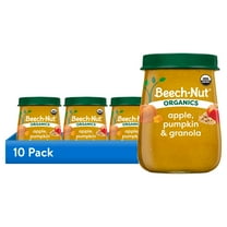 (10 pack) Beech-Nut Organics Stage 2 Organic Baby Food, Apple Pumpkin & Granola, 4 oz Jar