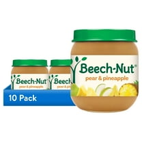 (10 pack) Beech-Nut Stage 2 Baby Food, Pear & Pineapple, 4 oz Jar