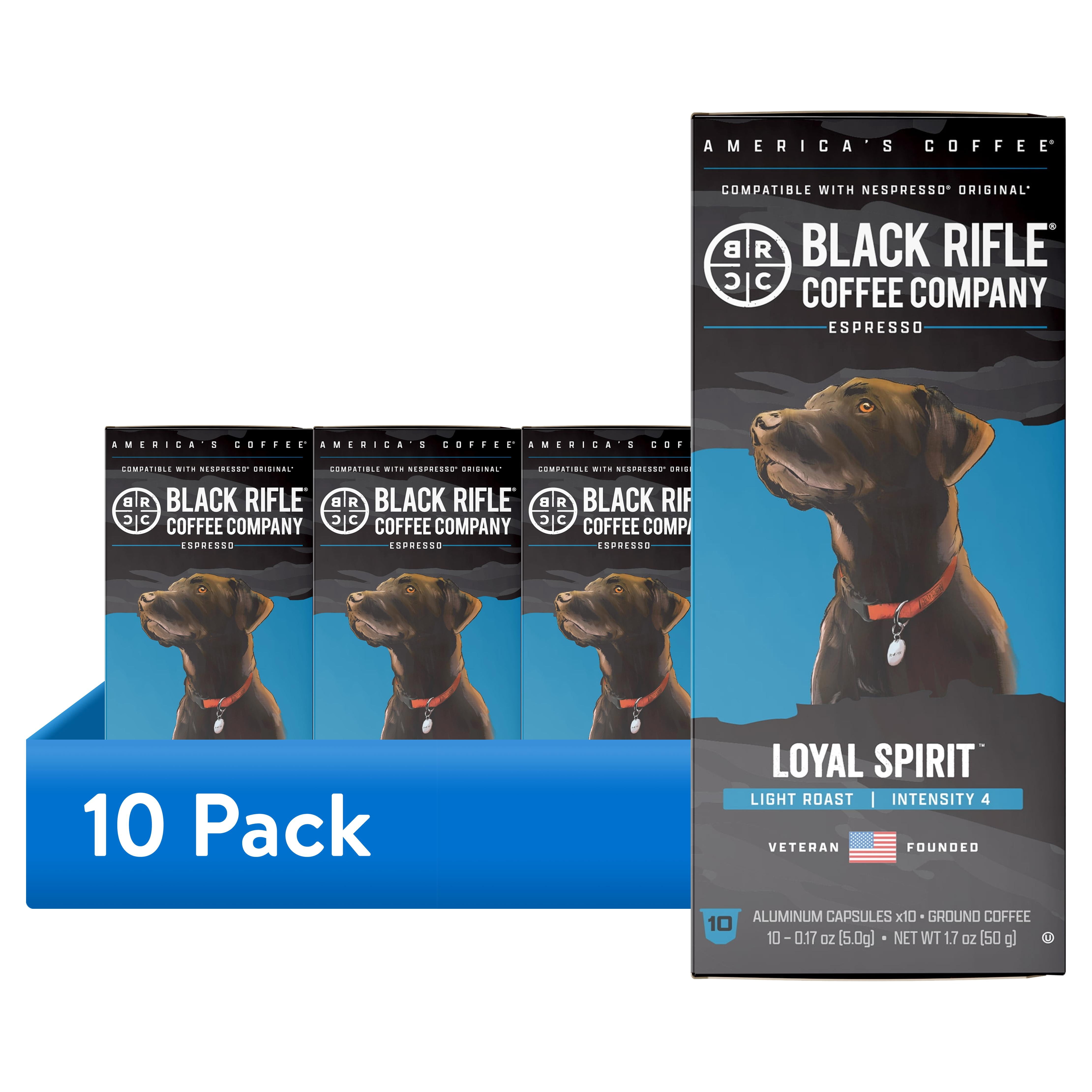 (10 pack) Black Rifle Coffee Company Loyal Spirit™ Light Roast Espresso Capsule Pods, 10 Ct