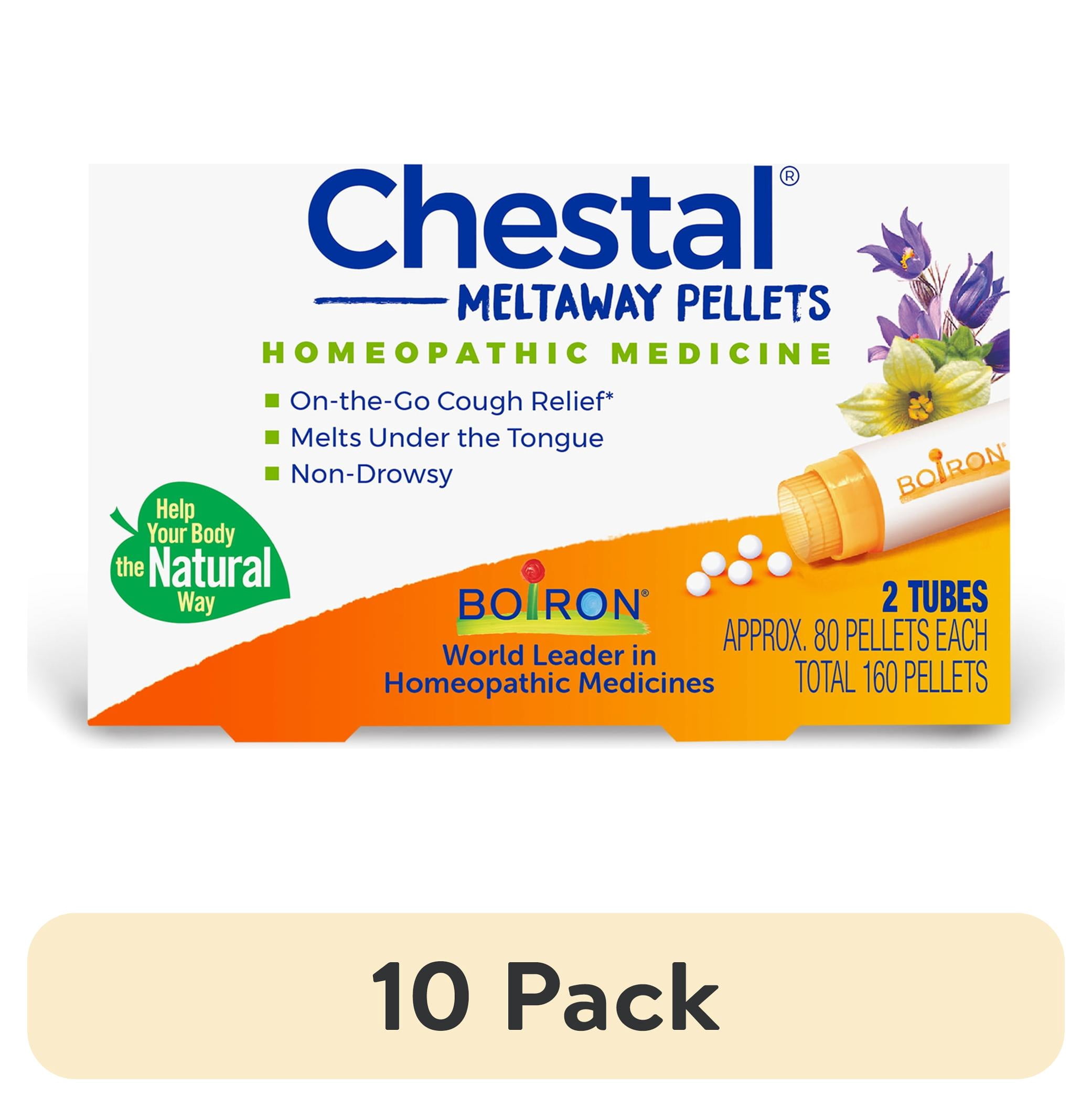 (10 pack) Boiron Chestal Pellets, Homeopathic Medicine for Cough & Mucus Relief, Chest Congestion, Dry, Fitful Cough, 2 x 80 Meltaway Pellets, 160CT