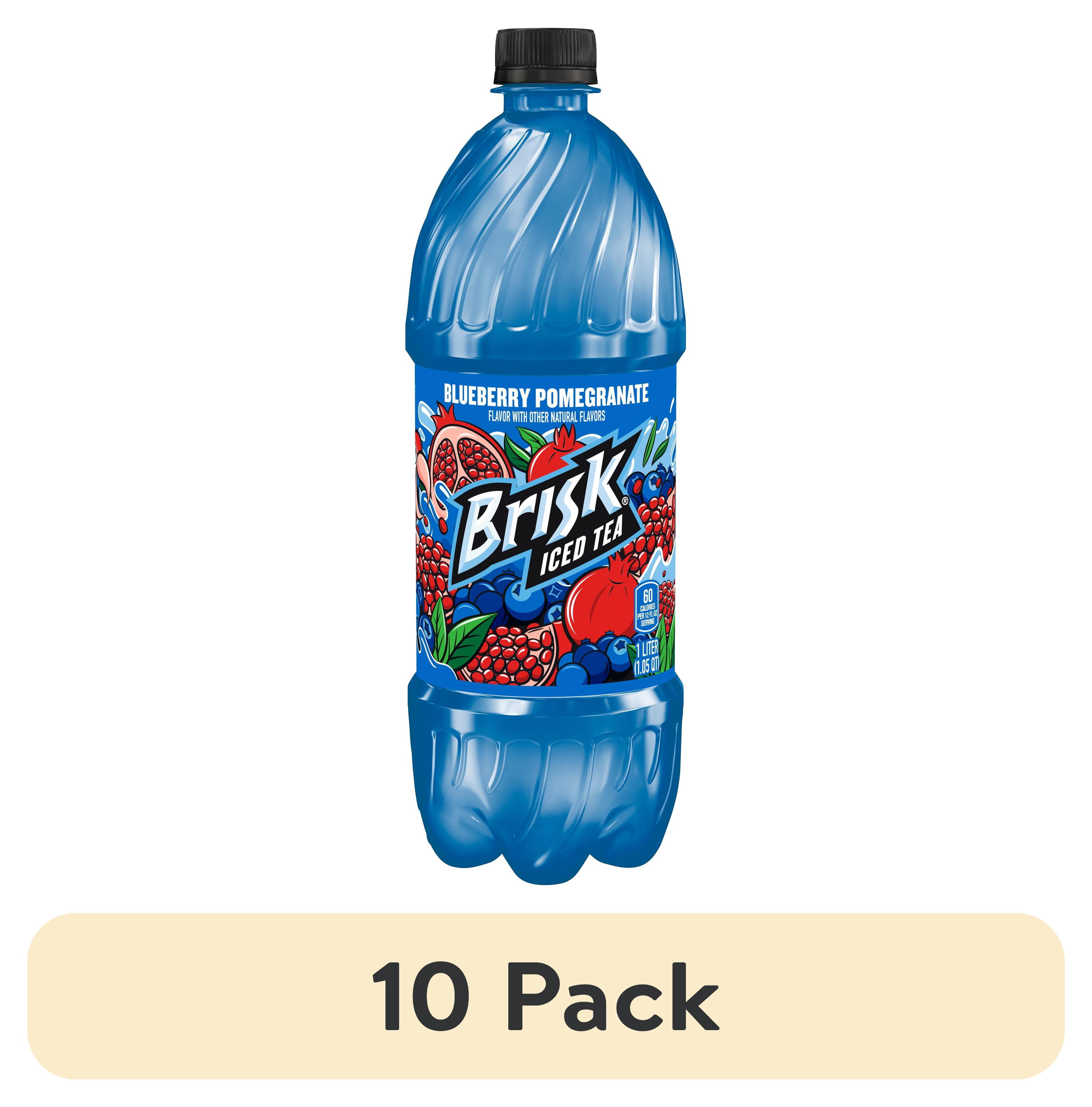 (10 pack) Brisk Iced Tea Blueberry Pomegranate 1 Liter Bottle