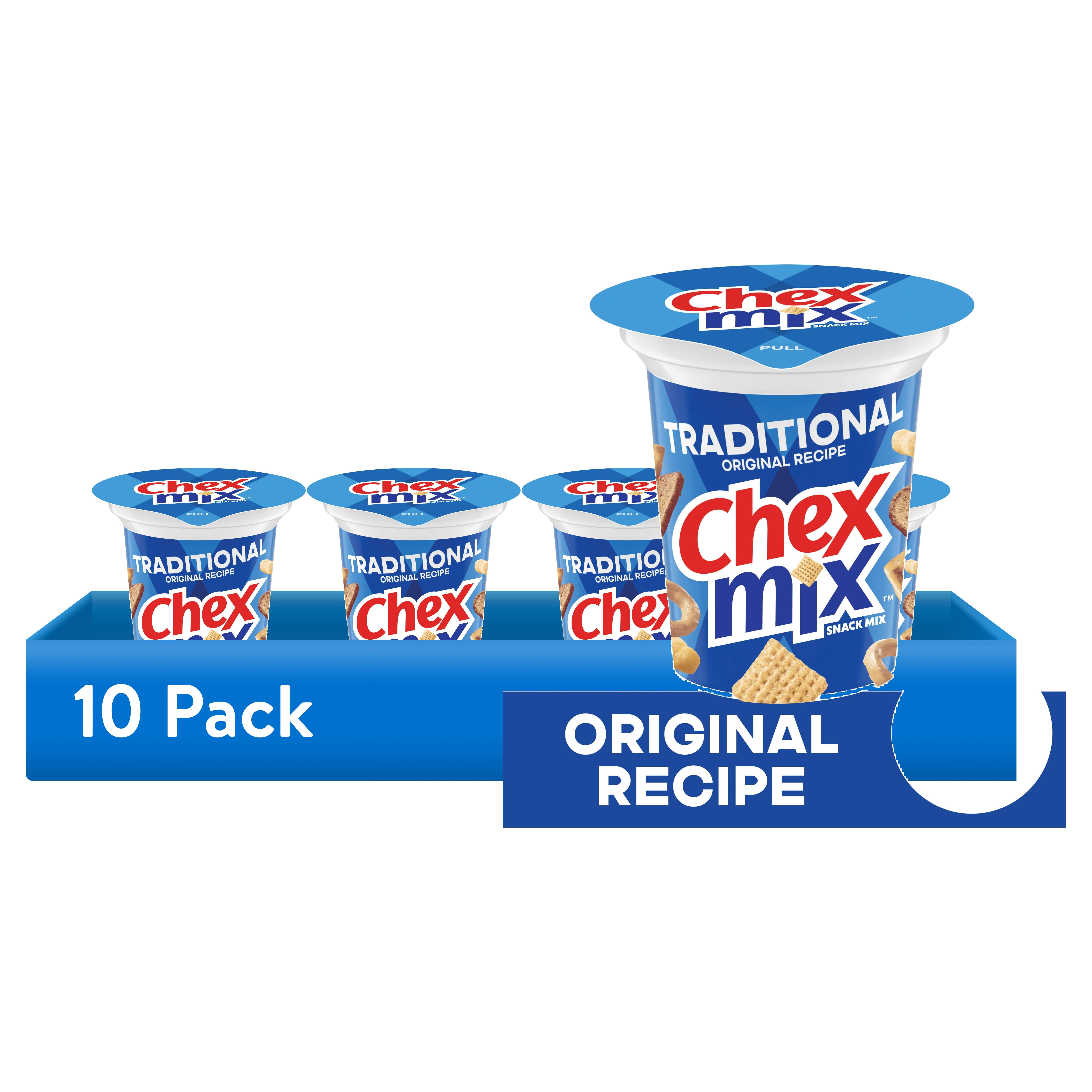 (10 pack) Chex Mix Traditional Original Recipe Snack Mix, Snack Cup, 2.5 oz