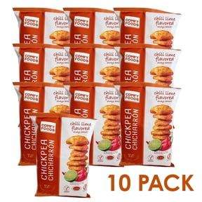 Comfy Foods Chickpea Chicharron, Gluten Free Chickpea Chips, Chili Lime Flavor, 4.5 oz, 10 Pack