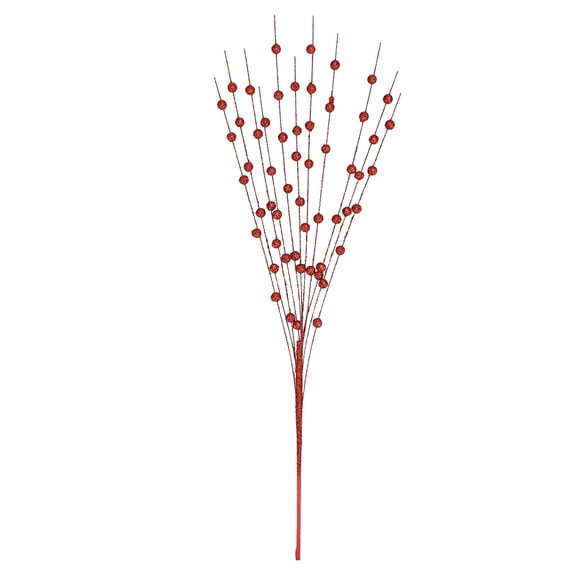 10 pack Christmas Glitter Berries Stems, Red Artificial Berries Stems 15.75" Christmas Picks Decorative Glitter Sticks for Christmas Tree Ornaments DIY Xmas Wreath Wedding Holiday Home Decor
