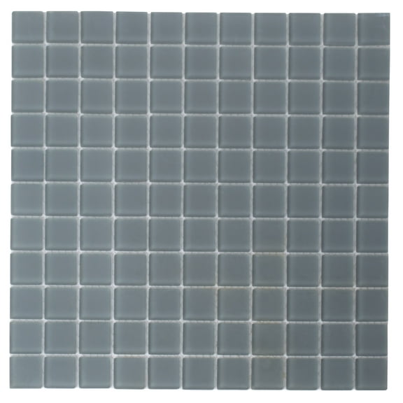 10 pack Coin Gray 11.8 in. x 11.8 in. 1x1 Matte Finished Glass Mosaic Floor and Wall Tile (9.67 sq. ft./Case)
