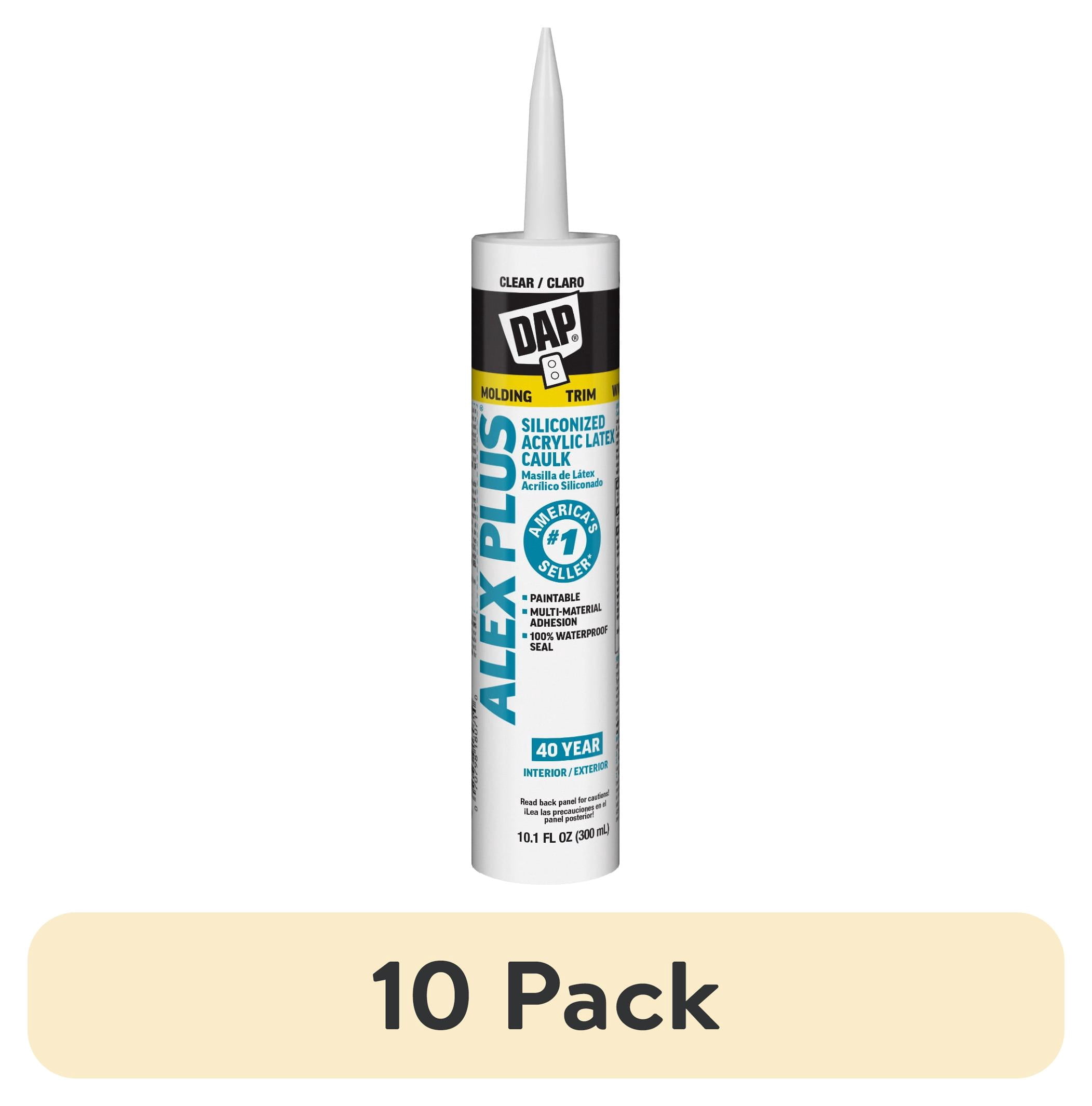 (10 pack) DAP Alex Plus 10.1 oz Clear All Purpose Acrylic Latex Caulk Plus Silicone