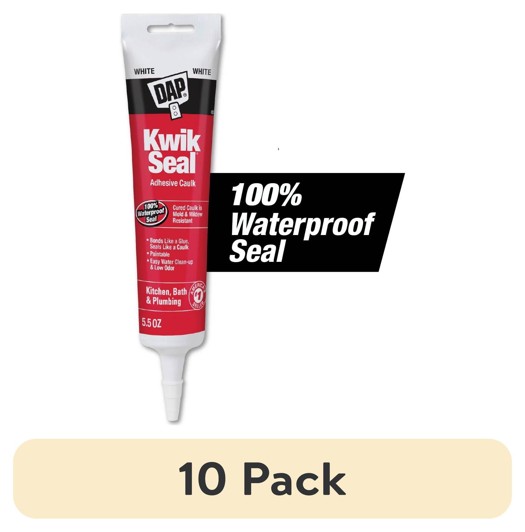 (10 pack) DAP Kwik Seal 5.5 oz White Adhesive Kitchen and Bath Acrylic Latex Caulk