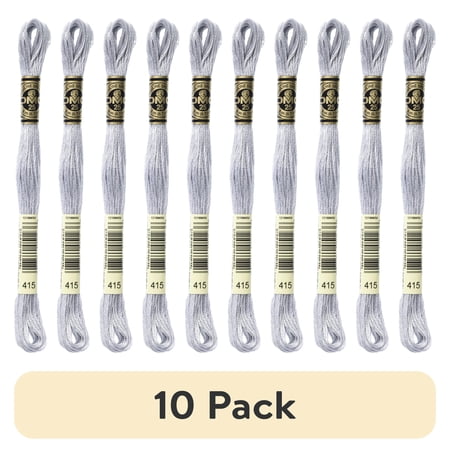 (10 pack) DMC Mouline 117-415 Six-Strand Embroidery Thread, Pearl Gray, 8.7-Yards