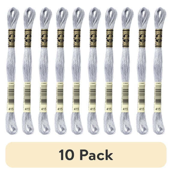 (10 pack) DMC Mouline 117-415 Six-Strand Embroidery Thread, Pearl Gray, 8.7-Yards