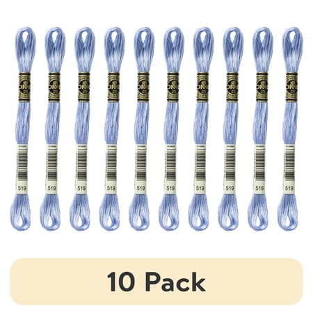 (10 pack) DMC Mouline 117-519 Six-Strand Embroidery Thread, Sky Blue, 8.7-Yards
