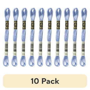 (10 pack) DMC Mouline 117-519 Six-Strand Embroidery Thread, Sky Blue, 8.7-Yards
