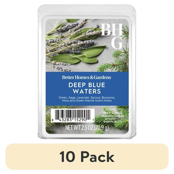 (10 pack) Better Homes & Gardens Deep Blue Waters Scented Wax Melts, 2.5 oz
