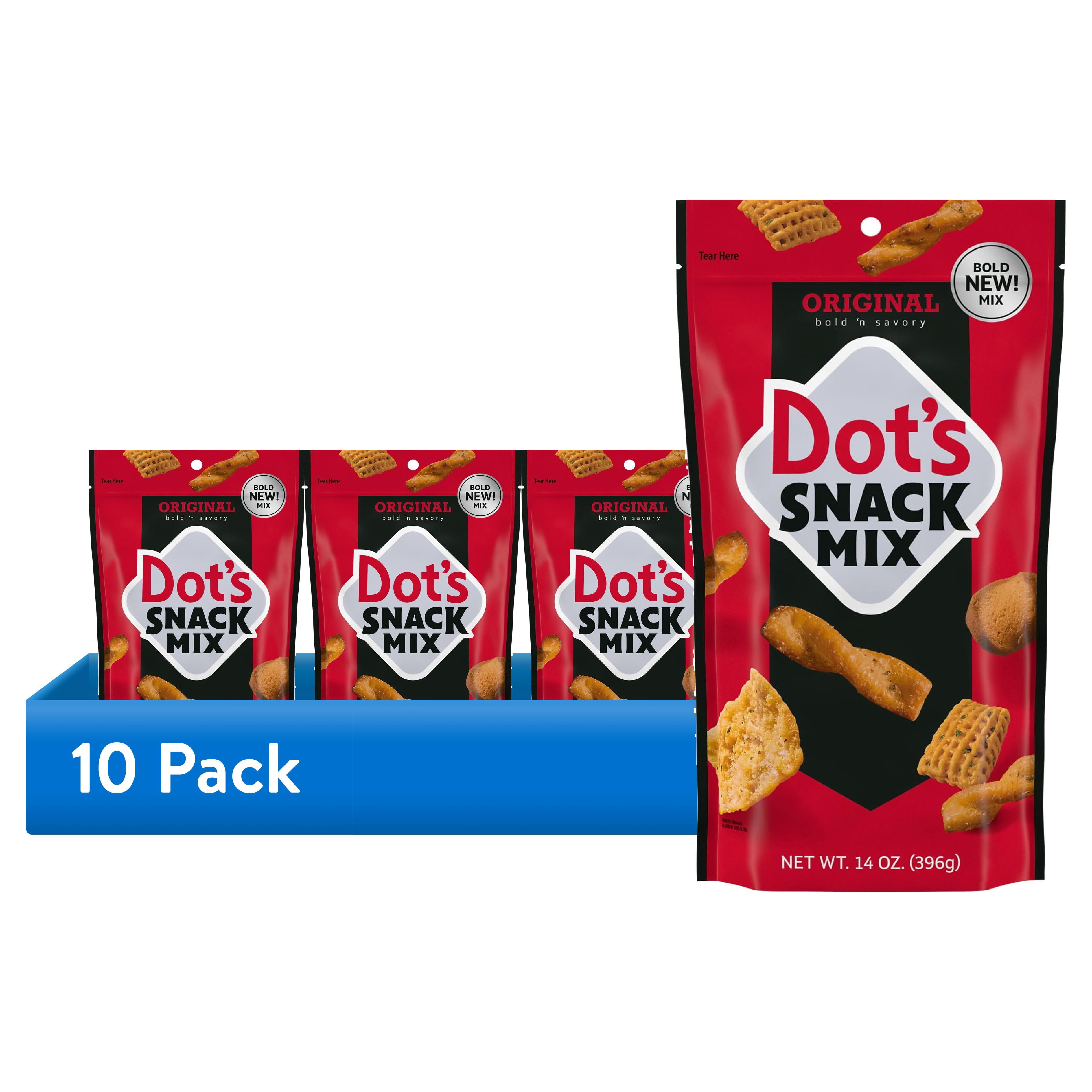 (10 pack) DOT'S Original Seasoned Snack Mix Bag, 14 oz