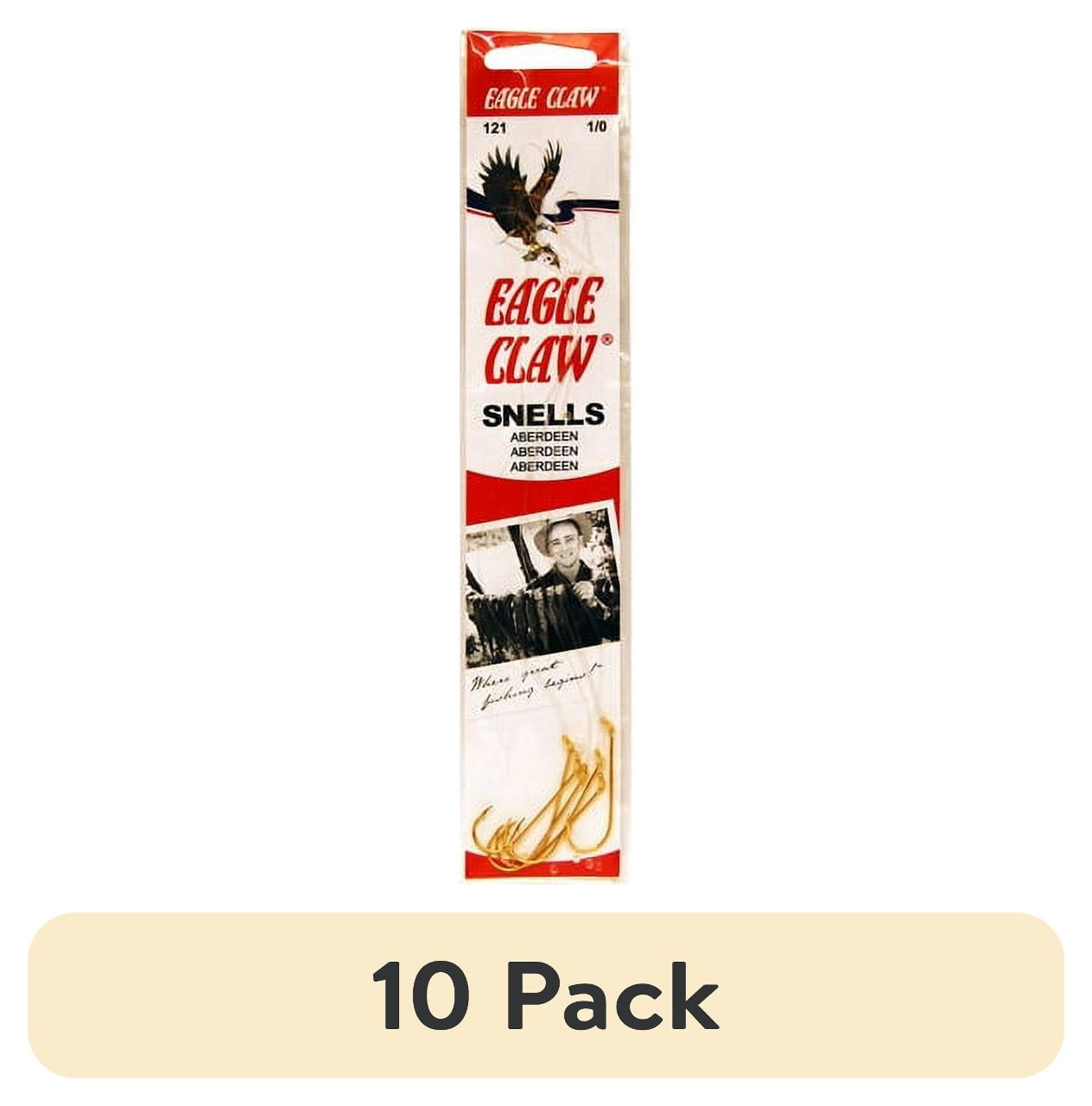 (10 pack) Eagle Claw 121-8 Aberdeen Snell Gold Hook, Size 8