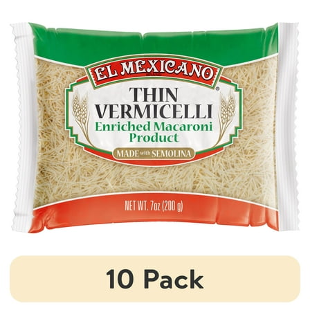 (10 pack) El Mexicano Thin Vermicelli Pasta, Fideo Delgado, 7 oz Bag